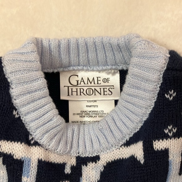 NWOT Game Of Thrones Deck The Wall Blue Sweater Holiday Ugly Christmas men’s S - Picture 4 of 5